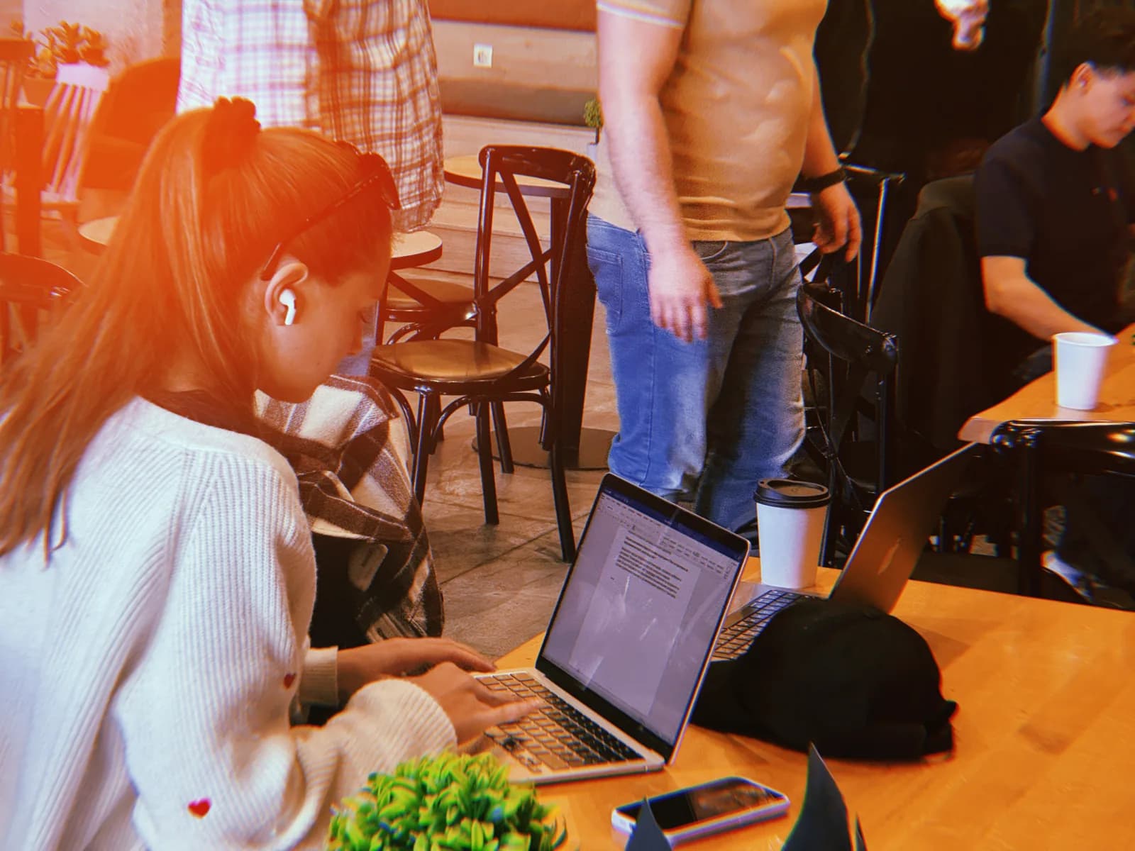 Cafe Cursor Sofia laptop workspace